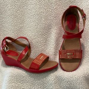 Gorgeous burnt orange ankle wrap sandals